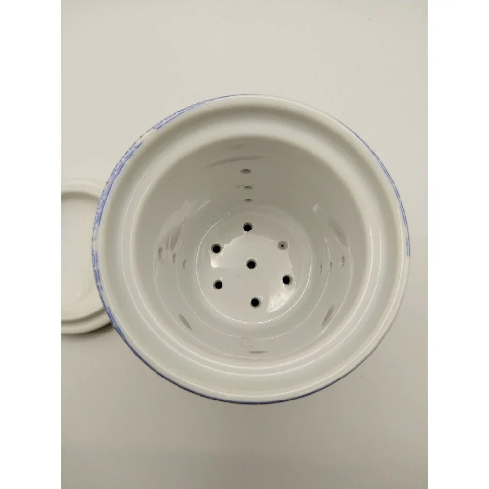 Vintage German Ceramic Tea Cup Infuser w Lid Japanese Dragon